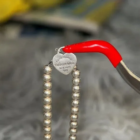 T&Co. 925 Mini Heart Tag Beaded Bracelet - Picture 4 of 11